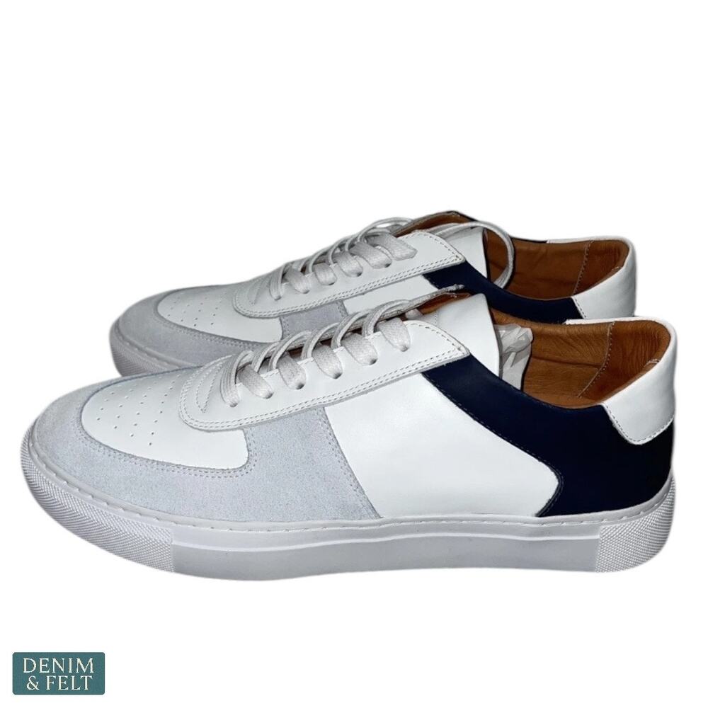 Beckett Simonon Garcia Men’s Sneakers White Grey Blue Leather Suede Size 8 New — image 8 of 8